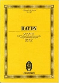 Haydn: String Quartet F major Opus 74/2 Hob. III: 73 (Study Score) published by Eulenburg
