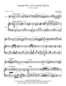 Gipps: Sonata No.1 for Oboe published by Emerson
