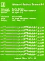 Sammartini: 6 sonatas (Volume 1 : 1 - 3) for Flute published by Universal