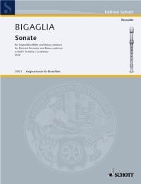Bigaglia: Sonata in A minor for Descant Recorder published by Schott