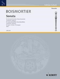 Boismortier: Sonata in D for Descant Recorder published by Schott