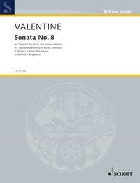 Valentine: Sonata No 8 in G for Recorder published by Schott