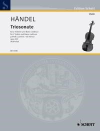 Handel: Trio Sonata in G minor for 2 Violins & Basso published by Schott
