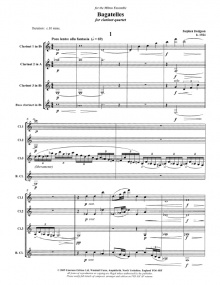Dodgson: Bagatelles for Clarinet Quartet published by Emerson