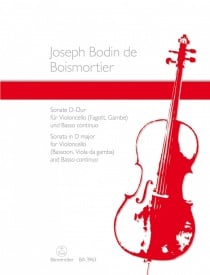 Boismortier: Sonata in D Opus 50/3 for Cello published by Barenreiter