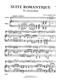 Boisdeffre: Suite Romantique Opus 24 No 1-3 for Violin published by Kalmus