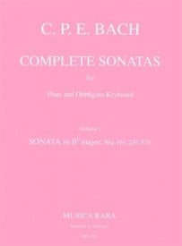 C P E Bach: Sonata for Flute in B WQ162.2 published by Breitkopf