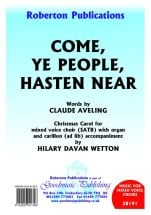Wetton: Come Ye People Hasten Near SATB published by Roberton