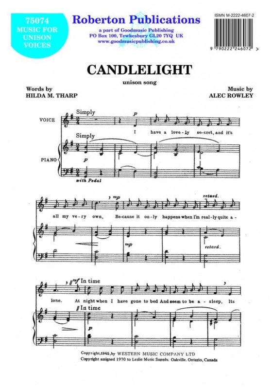 Rowley: Candle-Light published by Roberton
