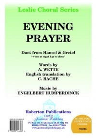 Humperdinck: Evening Prayer SA published by Roberton