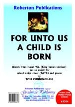 Cunningham: For Unto Us A Child Is Born SATB published by Roberton
