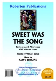 Jenkins: Sweet was the Song SA published by Roberton