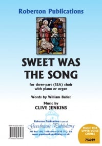 Jenkins: Sweet was the Song SSA published by Roberton