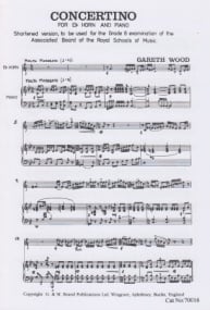 Wood: Concertino (Shortened Version) for Horn in Eb published by R Smith