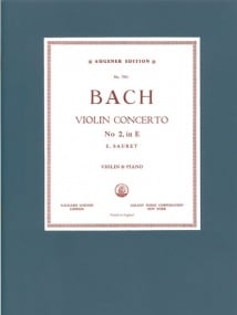 Bach: Concerto in E major BWV1042 for Violin published by Stainer & Bell