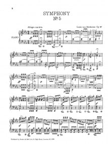 Beethoven: Symphony No. 5 transcribed for Piano published by Stainer & Bell