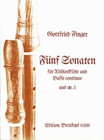Finger: 5 Sonatas from Opus 3 for Treble Recorder published by Breitkopf
