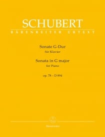 Schubert: Sonata in G Opus 78 D894 for Piano published by Barenreiter