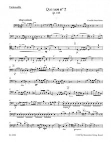 Saint-Saens: String Quartet No 2 in G major Opus 153 published by Barenreiter
