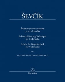 Sevcik: School Of Bowing Technique Opus 2 Book 3 for Cello published by Barenreiter