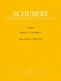Schubert: Lieder Volume 9 for High Voice published by Barenreiter