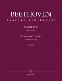 Beethoven: Sonata in E Opus 109 for Piano published by Barenreiter