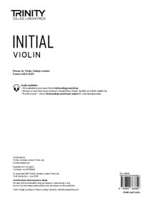 Trinity Violin Exam Pieces - Initial Grade from 2020 (Part Only)