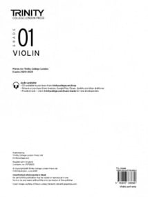 Trinity Violin Exam Pieces - Grade 1 from 2020 (Part Only)