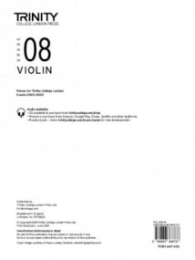 Trinity Violin Exam Pieces - Grade 8 from 2020 (Part Only)