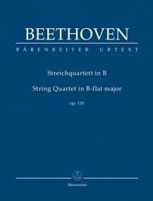 Beethoven: String Quartet Bb major Opus 130 (Study Score) published by Barenreiter