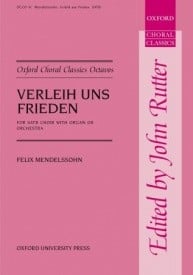 Mendelssohn: Verleih uns Frieden SATB published by OUP