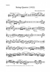 Walton: String Quartet - 1922 published by OUP