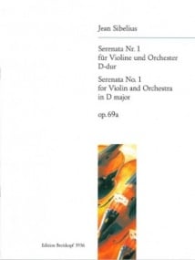 Sibelius: Serenata No 1 in D Opus 69a for Violin published by Breitkopf