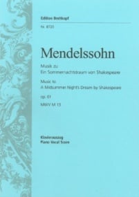 Mendelssohn: A Midsummer Night's Dream Opus 61 published by Breitkopf - Vocal Score