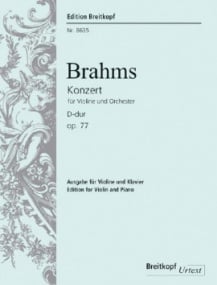 Brahms: Concerto in D Opus 77 for Violin published by Breitkopf