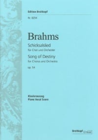 Brahms: Song of Destiny Opus 54 published by Breitkopf - Vocal Score
