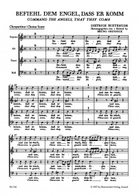 Buxtehude: Command the Angels BuxWV 10 published by Barenreiter - Choral Score