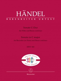 Handel: Sonata in C HWV365 for Treble Recorder published by Barenreiter