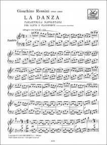 Rossini: La Danza for Mezzo or Baritone published by Ricordi