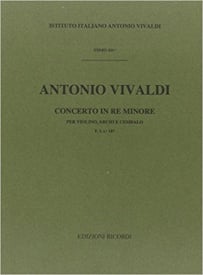 Vivaldi: Concerto FI/187 (RV249, Opus 4/8) in D Minor published by Ricordi - Score