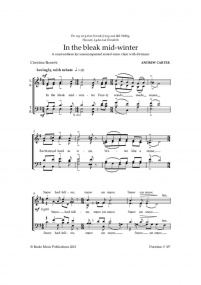 Carter: In the bleak mid-winter SATB published by Banks