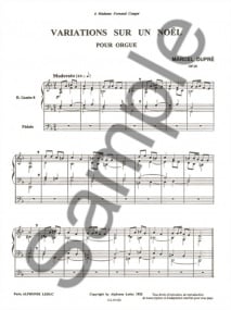 Dupre: Variations sur un Noel Opus 20 for Organ published by Leduc