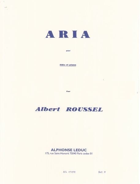 Roussel: Aria for Flute published by Leduc