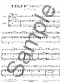 Messiaen: Thme et Variations for Violin published by Leduc