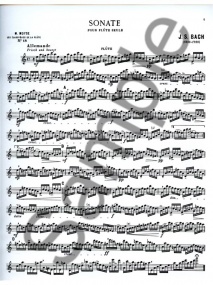 Bach: Sonata for Solo Flute BWV1013 in A min published by Leduc