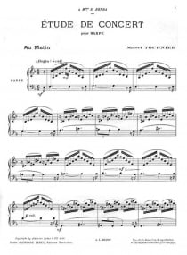 Tournier: Au Matin, tude de concert for Harp published by Leduc
