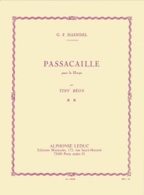 Handel: Passacaille / Passacaglia for Harp published by Leduc