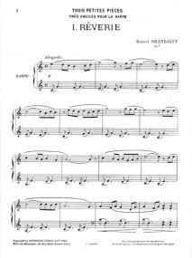 Grandjany: 3 Petites Pices Opus 7 for Harp published by Leduc