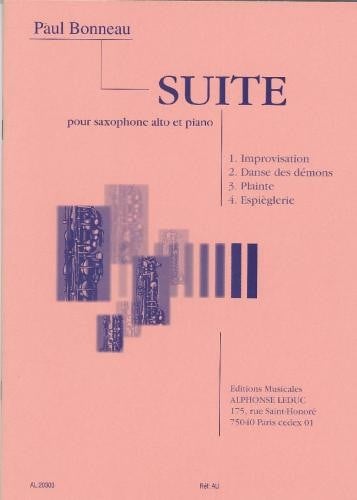 Bonneau: Suite for Alto Saxophone published by Leduc