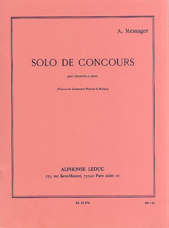 Messager Solo De Concours For Clarinet Published By Leduc Forwoods